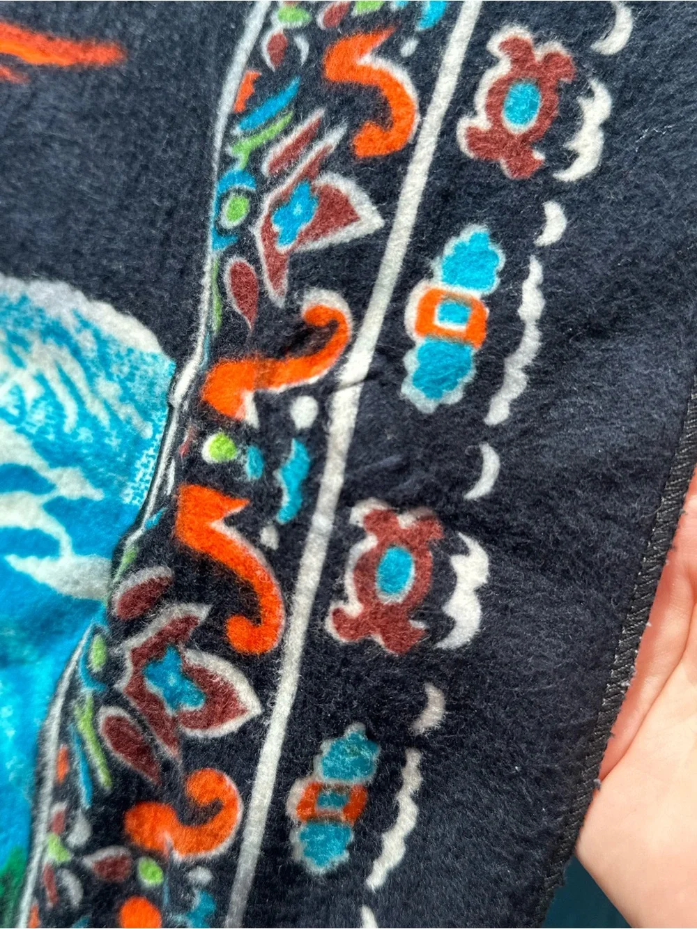 VTG 70s Deer Mountain Landscape Turkish Tapestry Wall Hanging Cottagecore Decor